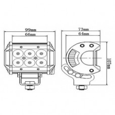 Bara LED 18W 99mm spot