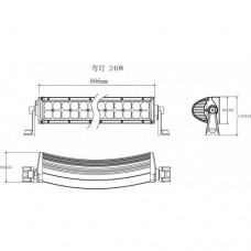 Bara LED 80x 1060mm Curbata