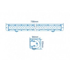 Bara LED 180W 18LED