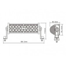 Bara LED 180W 60 LED x 864mm