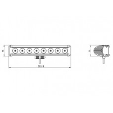 Bara LED 8LED x 394mm PIN 