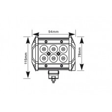 Bara LED 18W 94mm - FLOOD