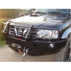 BARA FATA DE OTEL CU BULLBAR SI SUPORT DE TROLIU NISSAN PATROL Y61 1997-2004