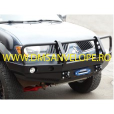 BARA FATA DE OTEL OFF-ROAD, CU BULLBAR SI SUPORT DE TROLIU - MITSUBISHI L200 2005 - 2015