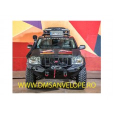 BARA FATA DE OTEL DIAMOND DUKE CU BULLBAR SI SUPORT DE TROLIU | LEDURI INCORORATE - JEEP GRAND CHEROKEE  WK  2005-2010  